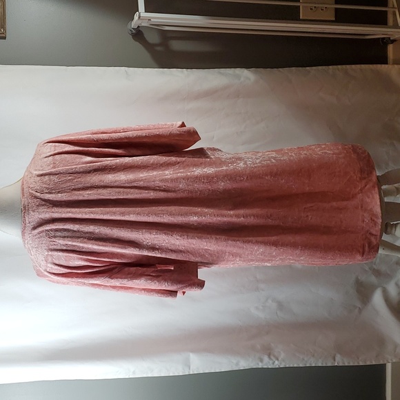 Free People passion flower crushed pink V-neck velvet tunic dress in size Small - Picture 6 of 10